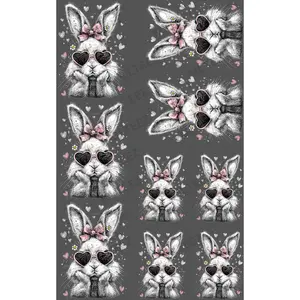 EASTER BUNNIES (2) PREMADE GANGSHEET - 22X36 DTF TRANSFERS - DIRECT TO FILM