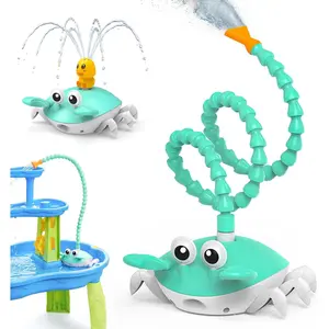 5400mAh Rechargeable Crab Water Pump Toy for Kids Aged 1-3 8H Playtime IP67 Waterproof 3 Spray Modes 2 Flow Settings Outdoor Water Toy for Water Table Bathtub Pool
