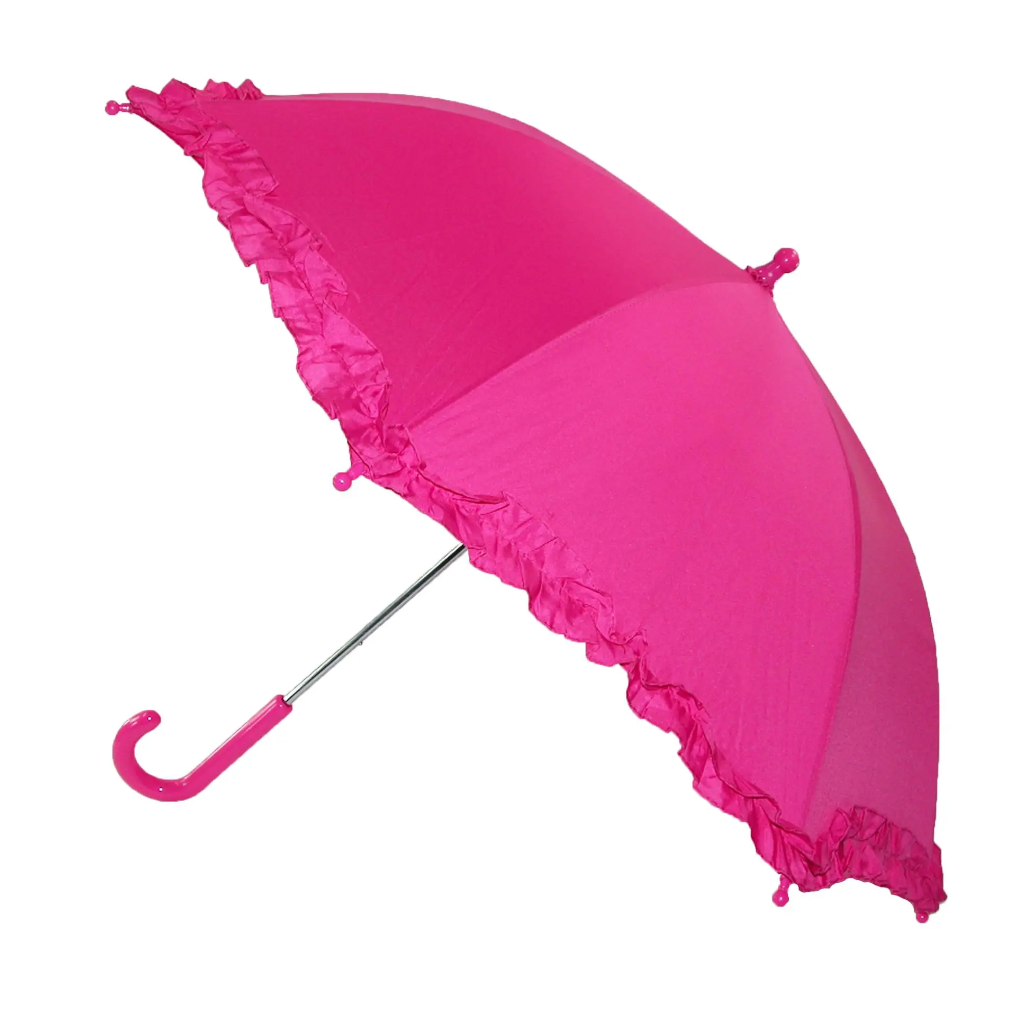 iRain Kid's Ruffled Umbrella with Hook Handle, Stick Umbrellas