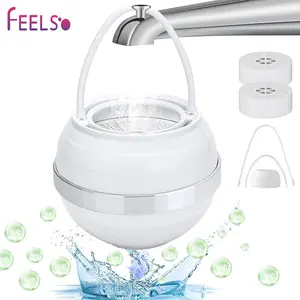 FEELSO Bath Filter for Tub, with 2 Filters for Bathtub Bath Water Filter Removes Hundreds of Contaminants for Softer, Smoother Skin 2500 Gallons of Filtration, BPA Free