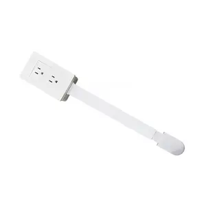180° Rotating Power Socket Outlet Extender with TWO AC Outlets and USB-C USB-A Ports, Phone Holder & Flat Plug