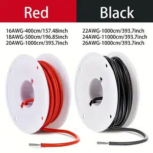 Flexible Silicone Material Exterior Tinned Copper Hookup Wire Kit, Multiple Awg Sizes Available, Ideal for DIY Electronics