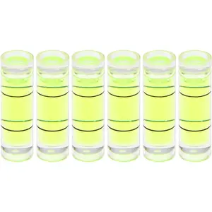 6 count Small Cylindrical Bubble Level Vials 6x20mm PMMA Mini Horizontal Bubble Spirit Level Measuring Layout Tools for RV TV Picture Frame Hanging Tool Leveler