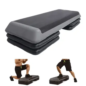 HTTMT- 43'' Adjustable Sports Exercise Aerobic Step Platforms Fitness Exercise Stepper W/Risers 4" 6" 8" Home Gym Workout