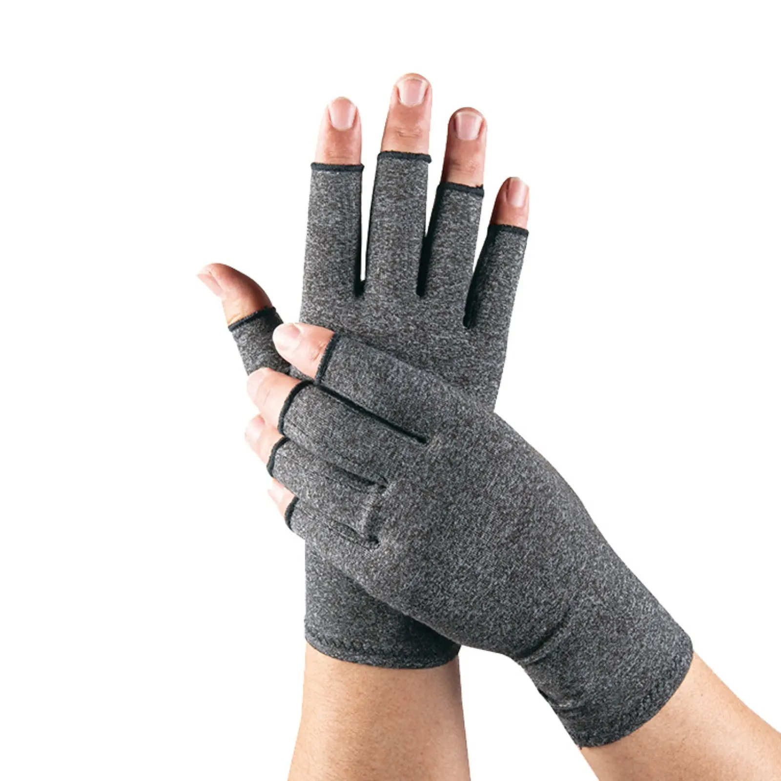 Breathable Half-Finger Compression Gloves, Solid Gray Protective Gear with Joint Support for Flexibility in Cycling & Fitness, Anti-Injury Protective Gear, Performance, Stability, Workout Equipment, Sports, Lightweight, Finger Protection Protective Gear