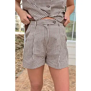 Preston Brown Gingham Shorts