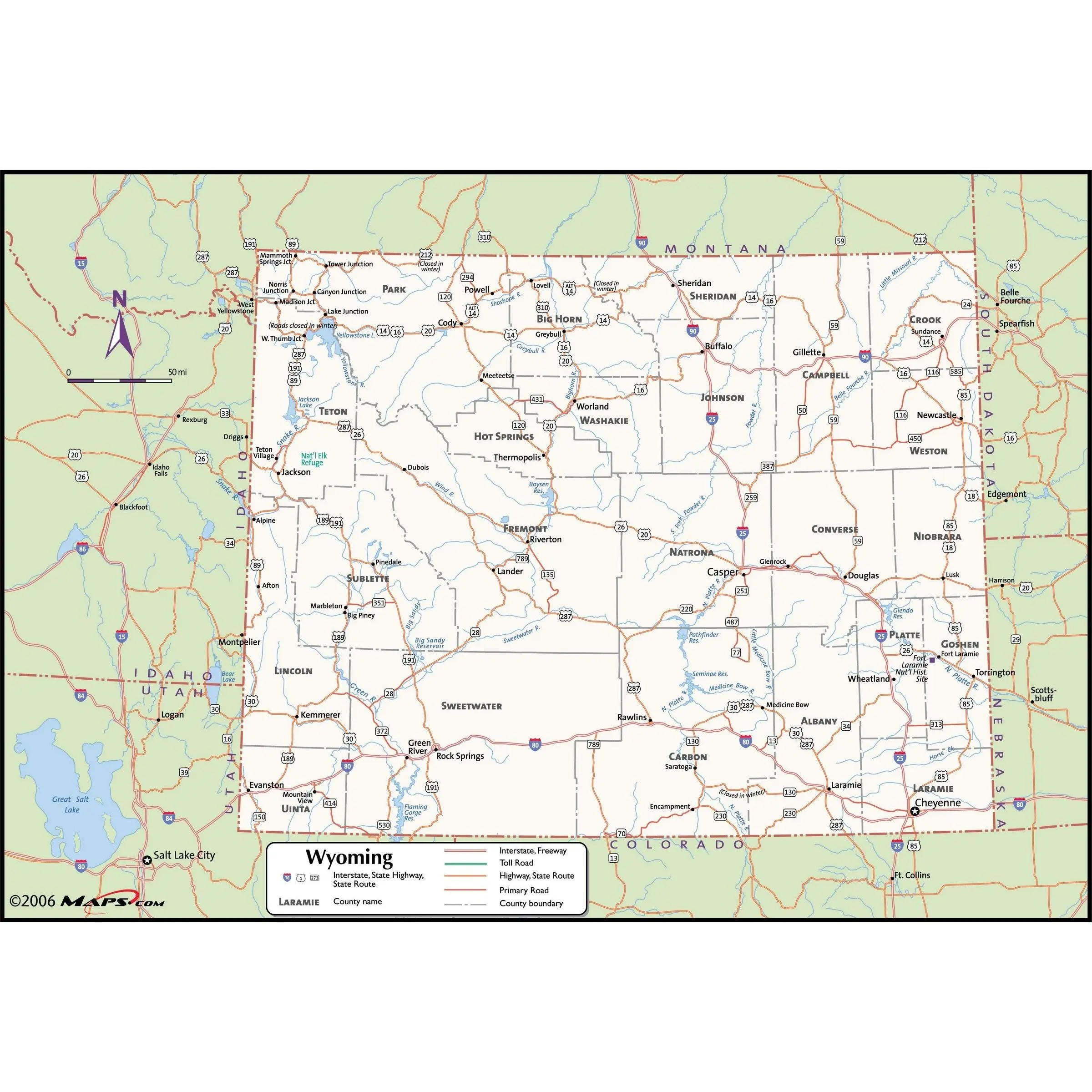 Wyoming County Wall Map