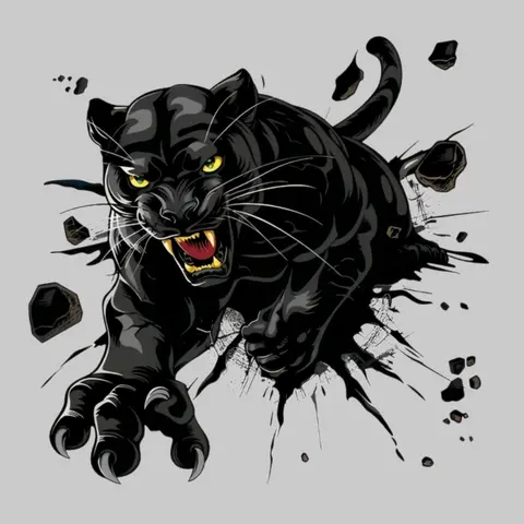 Black Panther Film Stickers - Roaring Design with Yellow Eyes. Waterproof & Durable, Vehicle Exterior Decoration, Decals for Vehicles, Decal for cars, Fits Cars/Motorcycles/Helmets/Laptops, Universal Car Sticker, Truck Car Decal, Car Decals