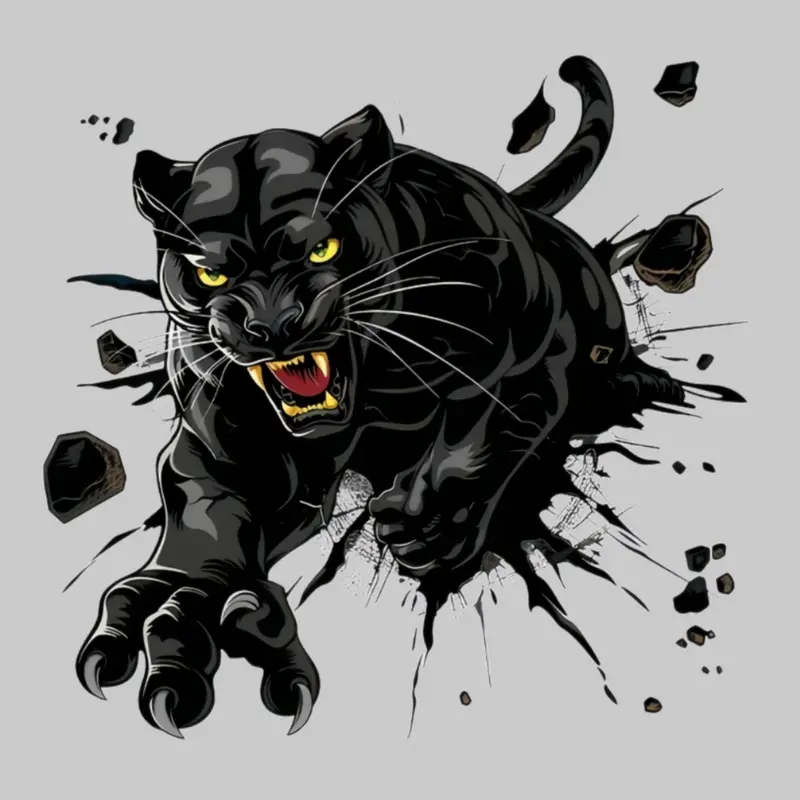 Black Panther Film Stickers - Roaring Design with Yellow Eyes. Waterproof & Durable, Vehicle Exterior Decoration, Decals for Vehicles, Decal for cars, Fits Cars/Motorcycles/Helmets/Laptops, Universal Car Sticker, Truck Car Decal, Car Decals