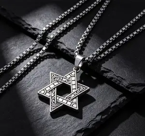Vintage Oxidized Hexagram Star Necklace - Protective Amulet Charm  for  Accessory Enthusiasts smooth chain religious  back-to-school gift double color changing kissyan initial miami hip-hop style  item summer love spiderman heart pendant