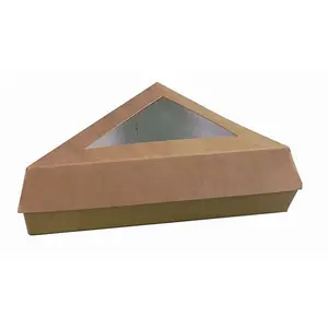 212 MAIN 12oz Biodegradable Sturdy Kraft Dessert Slice Box with Window, Lightweight, Pack of 200