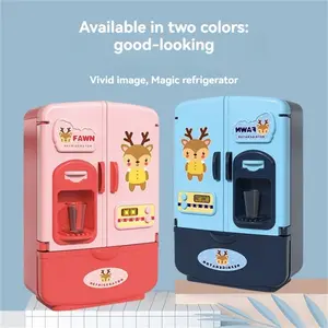 Kids Kitchen Toy Refrigerator Set, Dual Door Mini Smart Appliance, Educational Learning Gift for Boys & Girls, Birthday Present