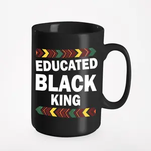 Educated Black King. Pride Classic, African, Black 15oz Ceramic Mug