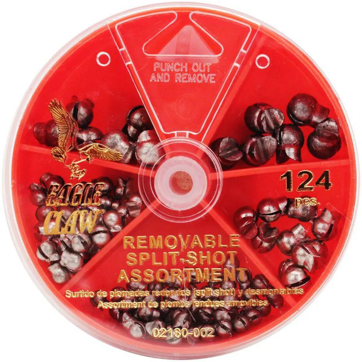 Eagle Claw Removable Split-Shot Sinkers Dial Pack (124 pcs)
