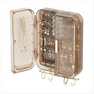 Wall-Mounted Jewelry Holder Organizer Storage Box, Multi-Functional Earring and Necklace Rack, Elegant Decorative Home Decor Organizer, Spacious Capacity, Modern Style, Universal Setting