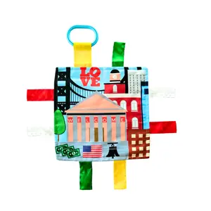 Philadelphia Philly City of Love Liberty Bell Stroller Tag Toy 8x8 Learning Lovey by Baby Jack