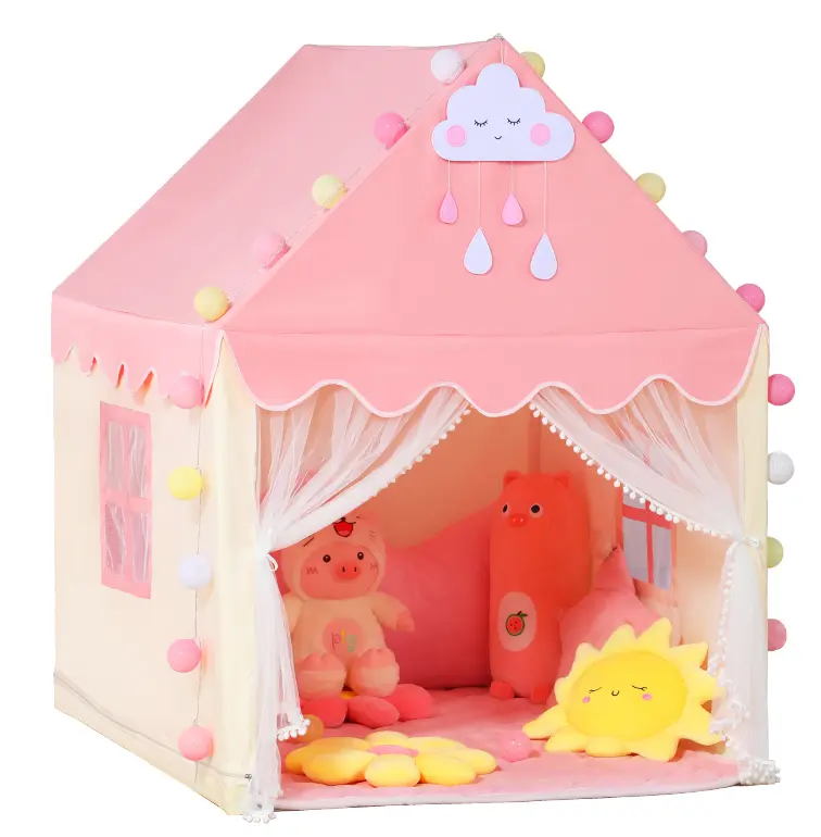 Apojungle  Princess Play House Tent, Fairy Washable Princess Castle Playhouse, Perfect Gift Indoor Outdoor Toy Fun Game with Play Mat for Kids Fun