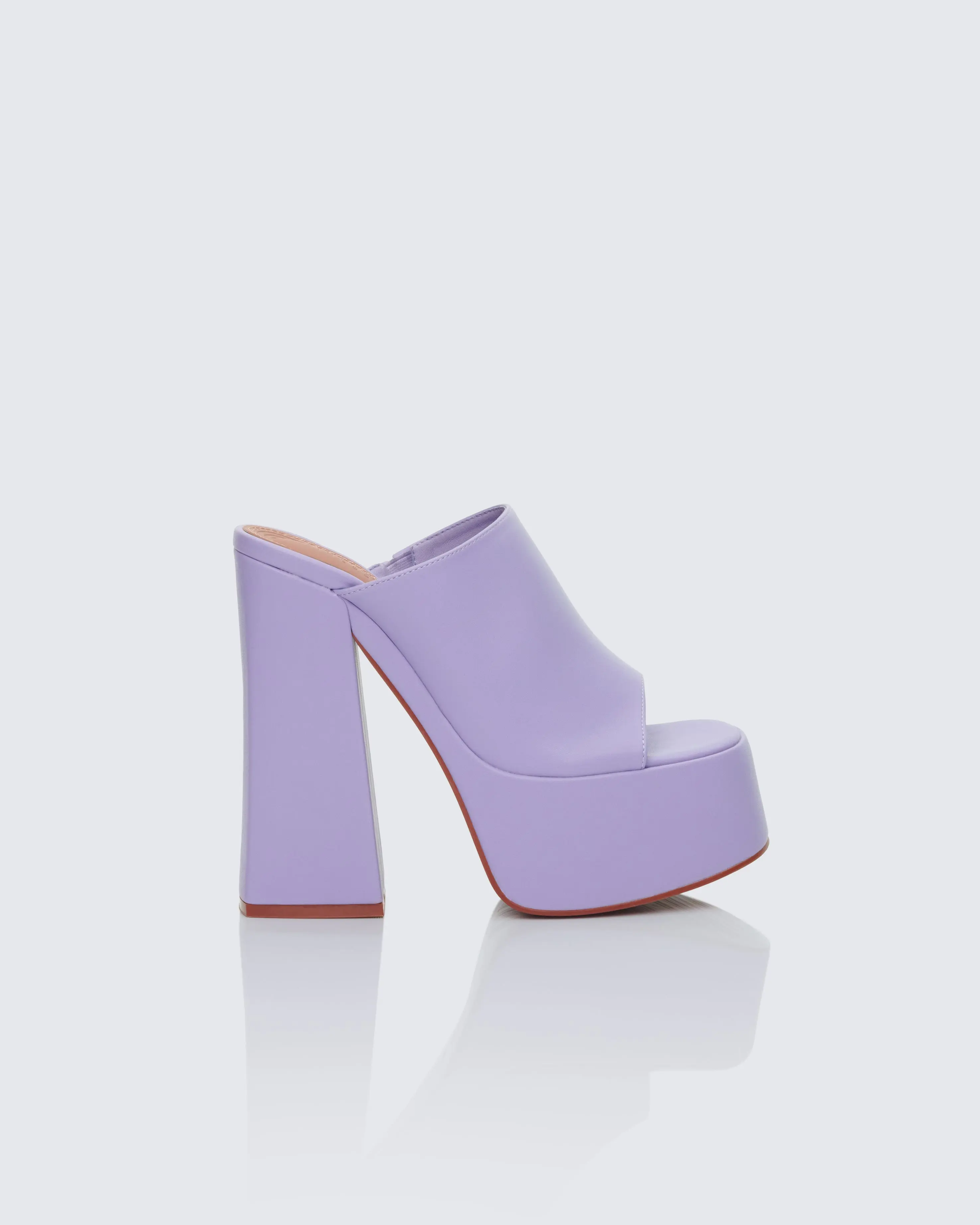 Women's Fashion Polyurethane Chunky Heeled Open-Toe Platform Shoe, Stylish Saige Lilac Footwear