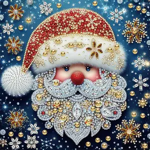 Santa Claus Pattern DIY Diamond Arts Colorful Painting Kit without Frame, 1 Count 5D Diamond Arts Colorful Painting Kit, Wall Art Decor