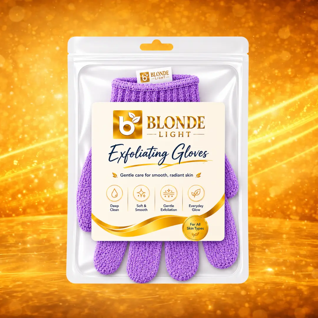 Blondelight Exfoliating Purple Bath Glove – Gentle Body Scrubber for Deep Cleansing, Smooth Skin & Everyday Shower Use – Pink, 1 Piece