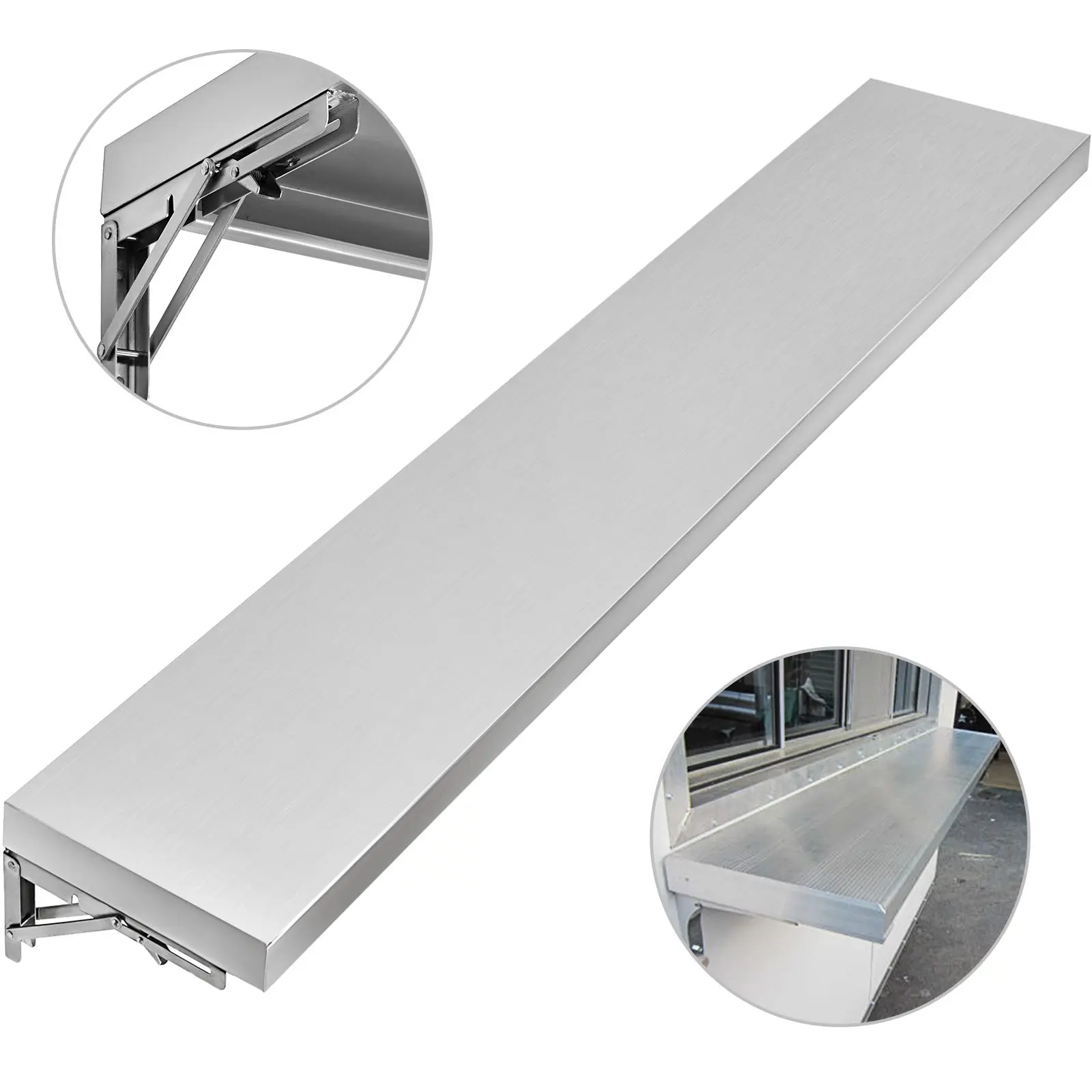 【summerfinds】VEVOR 6 foot Shelf for Concession Window 70.9x11.4x1.8 Inch 201 Stainless Steel