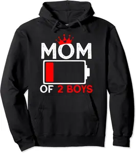 Mom of 2 Boys Tee from Son Funny Mothers Day Birthday Women Pullover Hoodie - Elidatorr Shop 36B093YFPVMF
