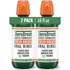 Fresh Breath Mouthwash, Rainforest Mint, Alcohol-Free, 16 Fl Oz (2-Pack)