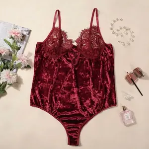 “Red Velvet Cake” One-Piece Body Suit Lingerie Plus Size  Womenswear  Bodysuit  Teddy