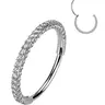 Body Candy 20 Gauge Implant Grade Titanium 3-side CZ Glow Hinged Nose Hoop - 7mm,8mm-9mm,10mm, Nose Piercings Jewelry, Cartilage Conch Fit (Select Size)