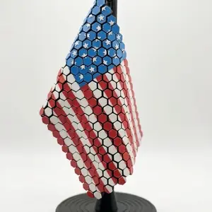 Country Flag Fidget Flexi Toy - Patriotic Hexagon Design Stress Relief Toy for Adults and Kids