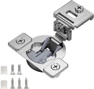 Hinges 2 Pack 1 1/4'' Overlay Soft Close Hinges for Kitchen Cabinets - Stainless Steel, Anti-Rust, Self Closing Concealed Hinges, Installation Instruction and Screws Included