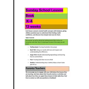 Sunday School Lesson Book grades K-4: The Feelings Book: How God Helps Us with Fear, Anger, and Joy (Faith and Feelings: God’s Way for Every Age)