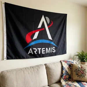 Artemis Flag Banner, Space Wall Decor Tapestry, Artemis Program Flag, Rocket Launch Aesthetic, Space Lover Room Decor, Astronomy Gift, NASA Logo Flag, Sci-Fi Wall Art, Bedroom Decor, Space Enthusiast Gift, TikTok Viral Home Decor