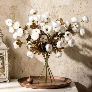 3/6 Bundles Artificial Peony Flowers, 27 Inch Decorative DIY Centerpiece, Wedding and Home Decor, Spring Gift Silk Ribbon Set, DIY Bouquet Arrangement, Artificial Flower Bouquets (no Vase)
