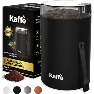 Kaffe Electric Coffee Grinder with Stainless Steel Blade - Includes Cleaning Brush, Perfect for Espresso, Herbs, Spices, 3.5oz Capacity