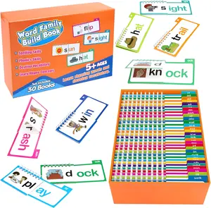 Word Family Phonics Flash Cards for Toddlers，30 Read and Rhyme Flip Books for Kids，Colorful Educational Puzzle Toy,Sight Words Flash Cards Kindergarten Classroom Homeschool Learning Book,Phonics Flashcards,Reading Games