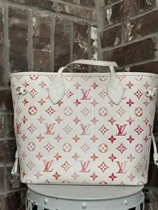 Pre-owned Louis Vuitton Leather Shoulder Bags Sunrise Aquarelle Neverfull MM 43657