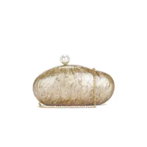 8 Other Reasons Marbled Acrylic Clutch Bag in Gold