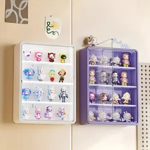 Wall Mounted Display Storage Box, Dustproof Collectible Figure Display Rack, Home Organizer for Anime & Collectors, Gift for Fans
