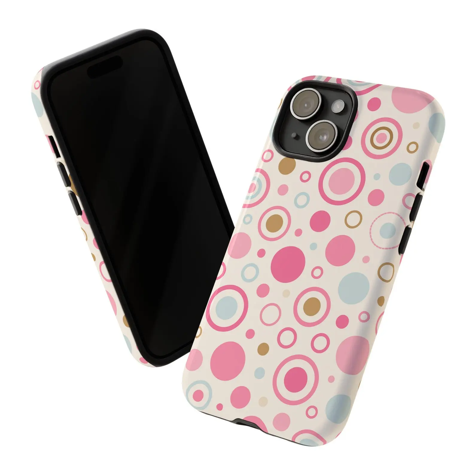 for iPhone 13. Y2K Retro Circles Pattern iPhone Case Colorful Childhood Design Tough Protective Cover for iPhone 17 Air 16 Plus 15 Proamx Pro Max 14 13 12 11 & Samsung Galaxy S25 S24 S23 Ultra Fe Dual Layer Protection Impact Resistant Phone cover