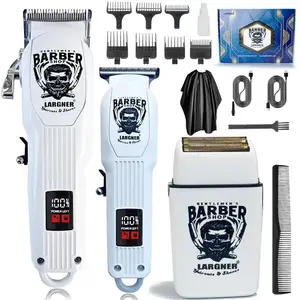 Professional Cordless Hair Clippers for Men, Electric Foil Shaver, Rechargeable Beard Trimmer, Barber Clipper Set, 3-In-1 Grooming Kit for Home Use