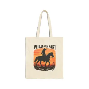 Wild at Heart Equestrian Tote Bag, Canvas Shopping Bag, Horse Lover Gift, [...]