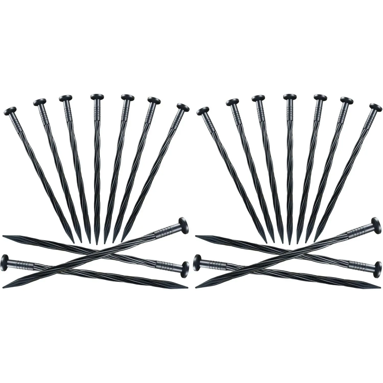 80 Pcs 8 Inch Plastic Edging Nails, Spiral Landscape Fabric Edging Anchoring Stakes Nylon Landscaping Anchoring Spikes Garden Lawn Yard Spikes for Weed Barrier, Paver Edging, Artificial (Pack of 2)