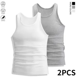 Men’s two-piece summer fitness set: lightweight outdoor running sleeveless training shirt; solid-color quick-dry breathable sleeveless basketball tank top; casual beach tank top,summervibes