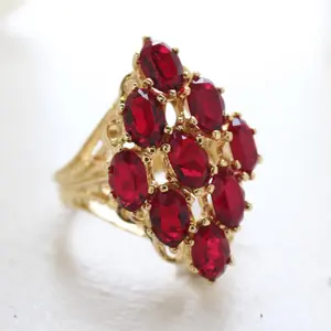 Vintage Jewelry Large Ruby Austrian Crystal Cocktail Ring