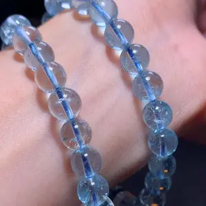 【Blue topaz】blue topas,Blue Crushed lceBeaded Bracelet Accessory