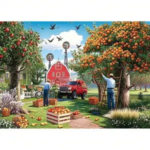 F&F Harvest Season Farm Jigsaw Puzzles 500 Piece Puzzles For Adults Jigsaw Puzzles 500 Pieces Hard Impossible Difficult Challenging Family Puzzle Challenging Family Puzzle For Women Men Seniors Great Christmas Gifts