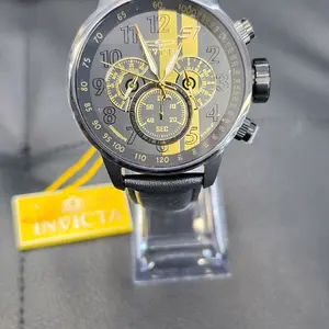 Invicta S1 Rally Champion Men's Watch 48mm - Chronograph Design with Black Leather Strap and Durable Case