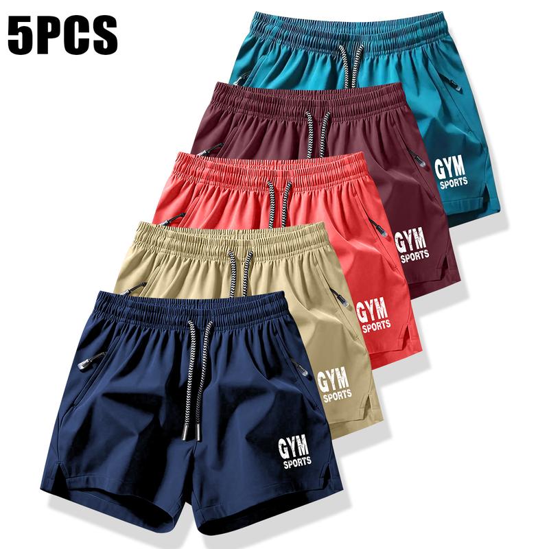 Men's Drawstring Pocket Shorts, Men's Clothing, Athletic Casual Stretch Waist Pocket Shorts, Breathable Everyday Wear Workout Pants Set of 5 Men's Drawstring Pocket Shorts, Men's Clothing, Athletic Casual Stretch Waist Pocket Shorts, Breathable Everyday Wear Workout Pants Set of 5