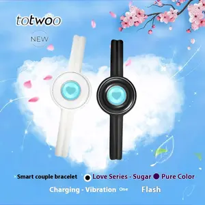 Creative gifts Totwoo Induction smart Bracelet Vibration Love Bracelet Long Distance Love Valentine's Day Birthday Gifts family gifts heart Daily wearing best gifts for boyfriend girlfriend totwoo bracelets couples touch bracelets matching bracelets Flash